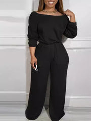 Off Shoulder Loose Wide Leg Jumpsuits