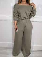 Off Shoulder Loose Wide Leg Jumpsuits