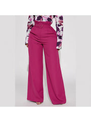 Solid Color Wide Leg Four Long Pants