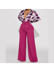 Solid Color Wide Leg Four Long Pants