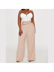 Solid Color Wide Leg Four Long Pants