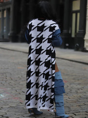 Knitting Houndstooth Long Cardigan