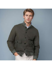 Casual Stand Collar Single Breasted Long Sleeve Men Jackets