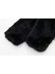 Fluffy Fake Fur Lapel Long Sleeve Short Coats