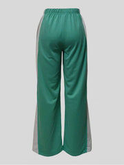 Contrast Color Loose Wide Leg Pants