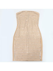 Rhinestones Strapless Cocktail Mini Dress