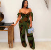 Camo Lace-Up Backless Tank Cargo Pant Sets