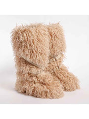Fluffy Rivet Belt Buckle Fur Snow Boots