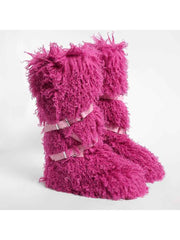 Fluffy Rivet Belt Buckle Fur Snow Boots
