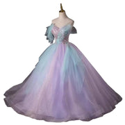 Real Picture V-Neck Princess Quinceañera Dress