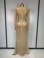 Envious Designs Milani V-neck long sleeve cutout knitted dress for evening party and nightclub styling