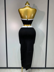 Envious Designs Lyla sexy halter backless bodycon two pieces bandage dress for evening and cocktail party styling