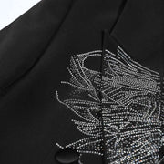 Luxury Women’s Blazer Jacket With Beading Formal Bodycon Elegant Blazer