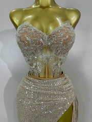 Ayveen sexy two-piece strapless sparkling birthday dress for women party night out