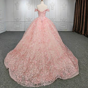 Floor-Length Beaded Applique Quinceañera Dress