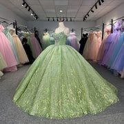 Glitter Tulle Quinceanera Dress