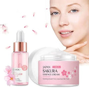 Japan Sakura Face Cream Brightening Shrink Pores Cosmetics Moisturizing Cherry Blossom Facial Lotion and Serum