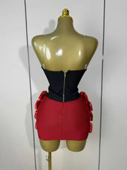 Rose black and red flower mini