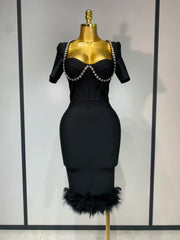 Camila black rhinestone short sleeve bodycon dress – glamorous birthday, prom, and evening party gown.