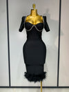 Camila black rhinestone short sleeve bodycon dress – glamorous birthday, prom, and evening party gown.