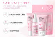 3pcs/set LAIKOU Vitamin C 24K Golden Sakura Skin Care Sets Face Cream Serum Eye Cream Moisturizing Face Care Kit