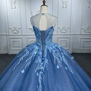 Blue  Stylish Quinceañera Dress