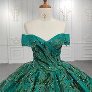 Green Sequined Quinceañera Gown