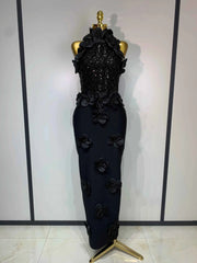 Women Sexy Sleeveless Flower Beading Bodycon Bandage Dresses 2026 Celebrity Elegant Cocktail Luxury Birthfay Evening Party Dress