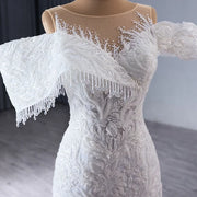 Embroidery Tassel Wedding Dress