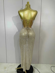 Ayveen sexy two-piece strapless sparkling birthday dress for women party night out