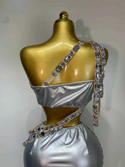 Angela Luxury Sparkling Rhinestones Two Piece Set