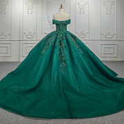 Green Sequined Quinceañera Gown