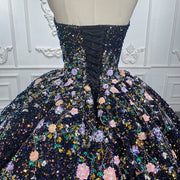 Luxury Black Quinceañera Dress