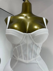 Envious Designs Emma sleeveless breast cups bodycon knee length bandage dress for evening and cocktail party styling
