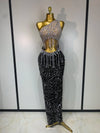 Laura sparkling rhinestone cutout maxi dress for a glamorous birthday celebration or evening party