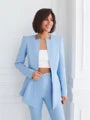 Women's Celestial Peplum Blazer with High Waisted Straight Pants