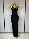 Rhea sleeveless maxi bodycon bandage dress with a curve-enhancing fitted silhouette for parties and special occasions