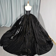 Black Strapless Sequin Quinceañera Dress