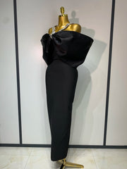 Off-shoulder crystal halter long bodycon bandage dress for women, luxury evening gown for birthday, cocktail, and party celebrations.