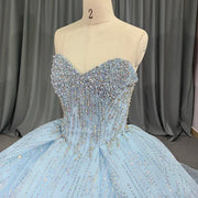 Strapless Sequined Quinceañera Gown