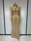 Envious Designs Milani V-neck long sleeve cutout knitted dress for evening party and nightclub styling
