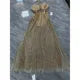 Gold Sequined Backless Birthday Dress