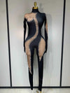 Nicole Sparkly Rhinestone Bodycon Performance Bodysuit