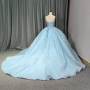 Strapless Sequined Quinceañera Gown