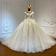 Luxury High Neck Wedding Gown