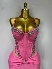 Women Sexy Backless Bodycon Sleeveless Bandage Dress Elegant Prom Gown Club Evening Party Luxury Birthday Wedding Guest Dresses