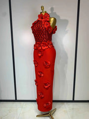 Women Sexy Sleeveless Flower Beading Bodycon Bandage Dresses 2026 Celebrity Elegant Cocktail Luxury Birthfay Evening Party Dress