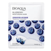 BIOAQUA Plant Facial Mask Moisturize Cucumber Blueberry Aloe Vera Seaweed Bilobed Yeast Hyaluronic Acid Niacinamide Facial Mask