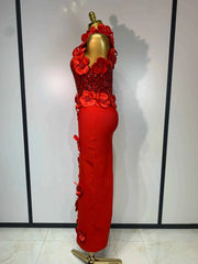 Women Sexy Sleeveless Flower Beading Bodycon Bandage Dresses 2026 Celebrity Elegant Cocktail Luxury Birthfay Evening Party Dress