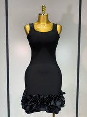 Envious Designs Sienna bodycon black ruffle sleeveless bandage dress for evening and cocktail party styling
